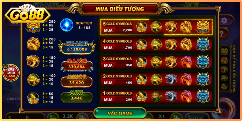 4 Thần Thú Go88 - Hành Trình Săn Jackpot Tứ Linh Huyền Bí 3 Các vòng Free Spin mang lại cơ hội nhận thưởng cao hơn so với thông thường