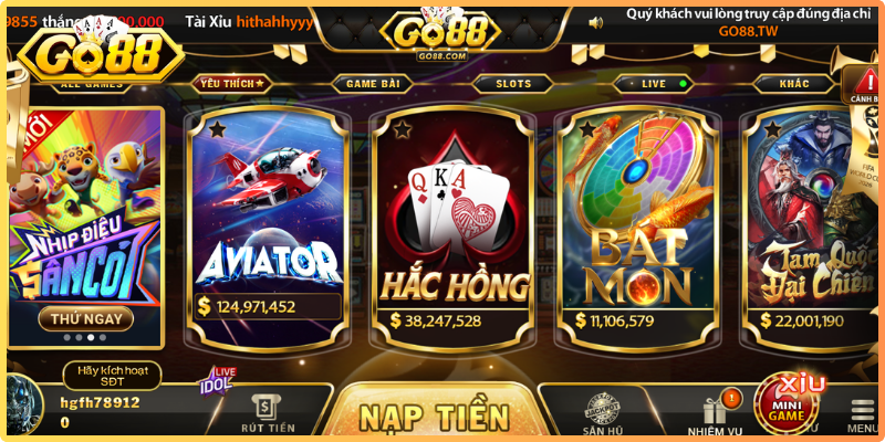 Giới Thiệu Go88 - Cổng Game Bài Đổi Thưởng Uy Tín Châu Á 3 Các dòng sản phẩm cá cược đỉnh cao tại hệ thống Go88 thu hút game thủ