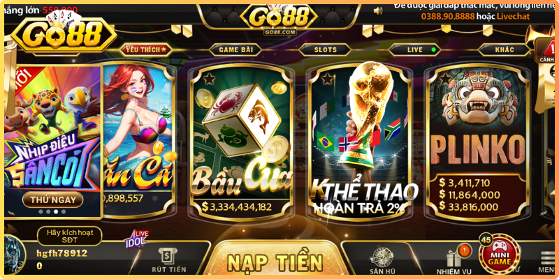 Khuyến Mãi Go88 - Tổng Hợp Các CTKM Mới, Hấp Dẫn Nhất 2026 1 Khuyến mãi Go88 mang đến hàng loạt ưu đãi cực khủng cho game thủ