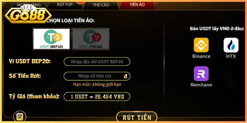 Rút Tiền Go88 - Hướng Dẫn Đổi Thưởng An Toàn, Tốc Độ 2026 2 Các phương thức hỗ trợ rút tiền Go88 phổ biến năm 2026